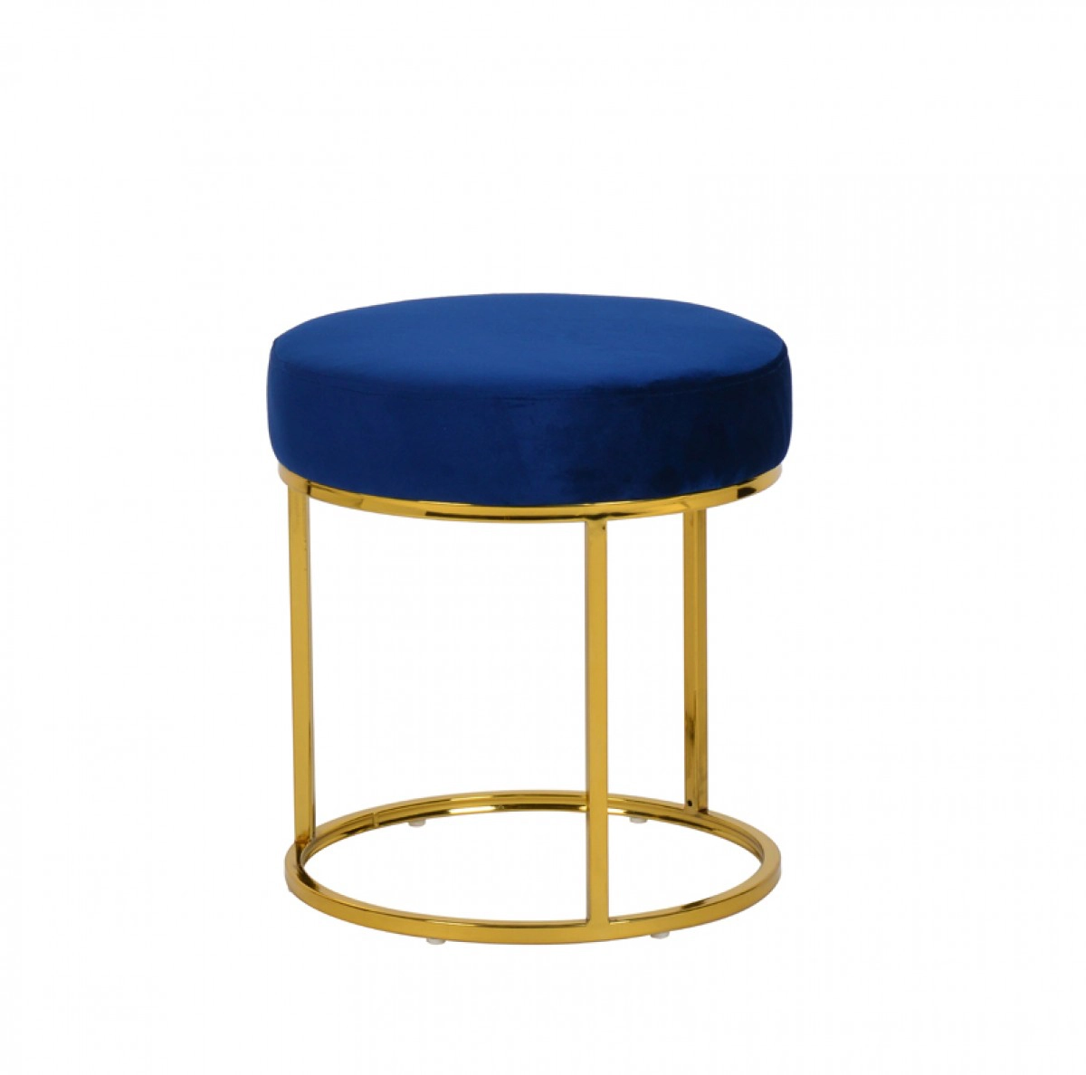 Get Deal on Blue Velvet & Gold Stool Elmont Modern Ottoman Zilli
