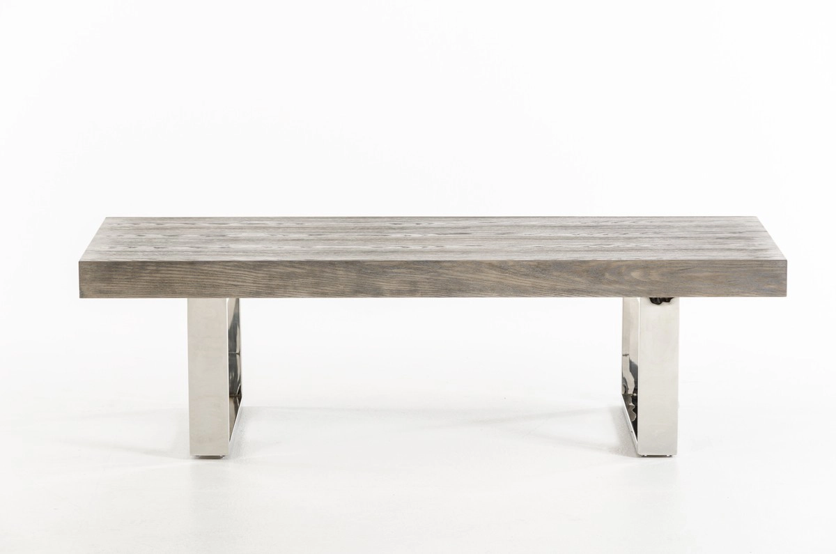 Lola Modern Grey Brush Bench