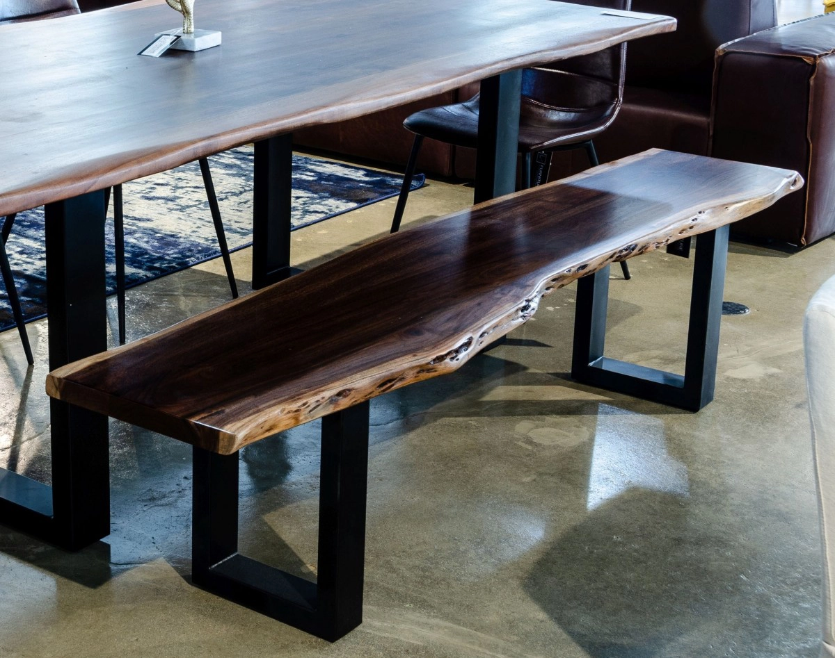 Taylor Modern Live Edge Wood Dining Bench
