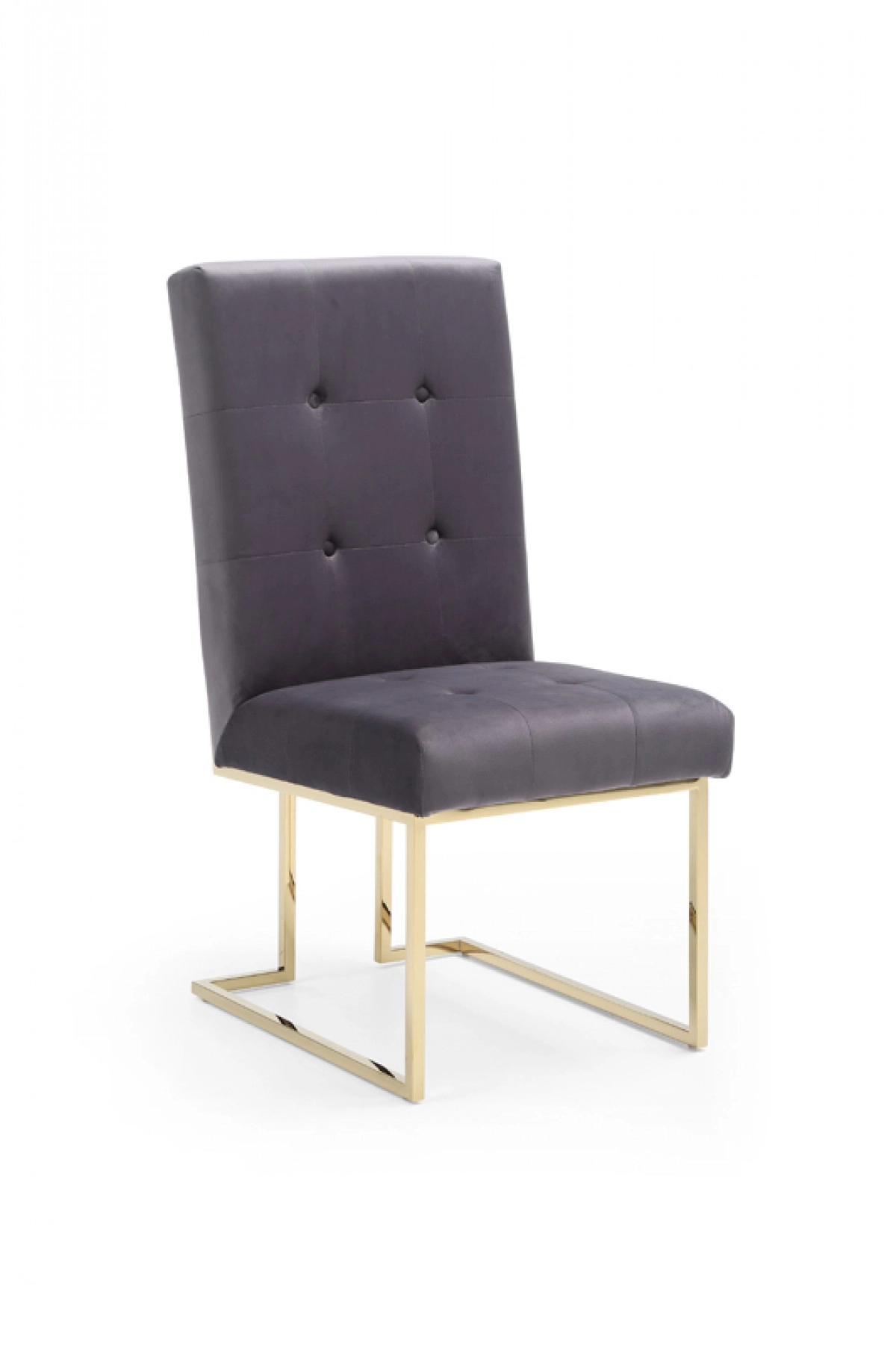 Legend Modern Grey Fabric & Gold Dining Chair (set Of 2)