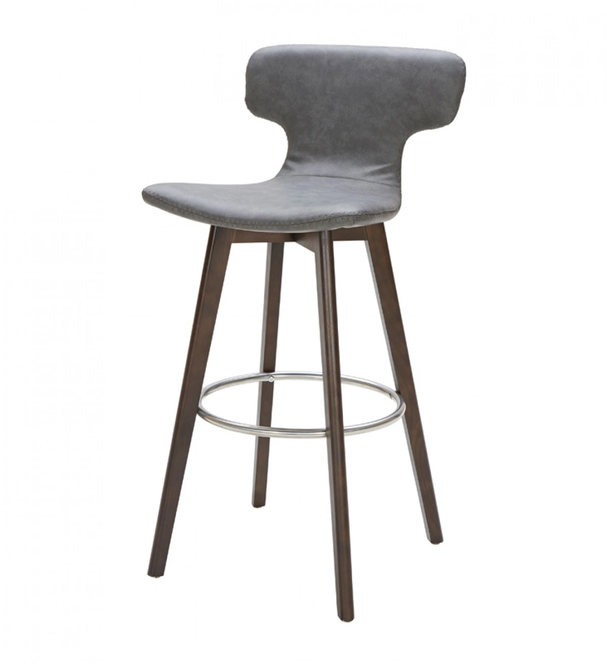 Zach Modern Dark Grey Eco-leather Bar Stool