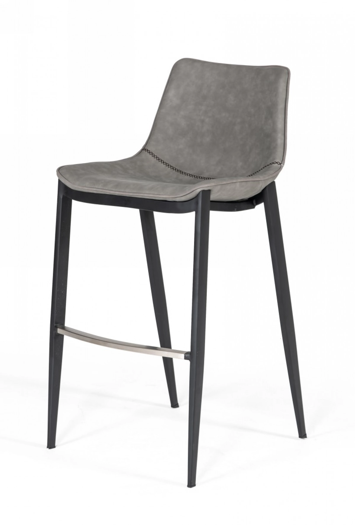Jane - Modern Grey Eco-leather Bar Stool (set Of 2)