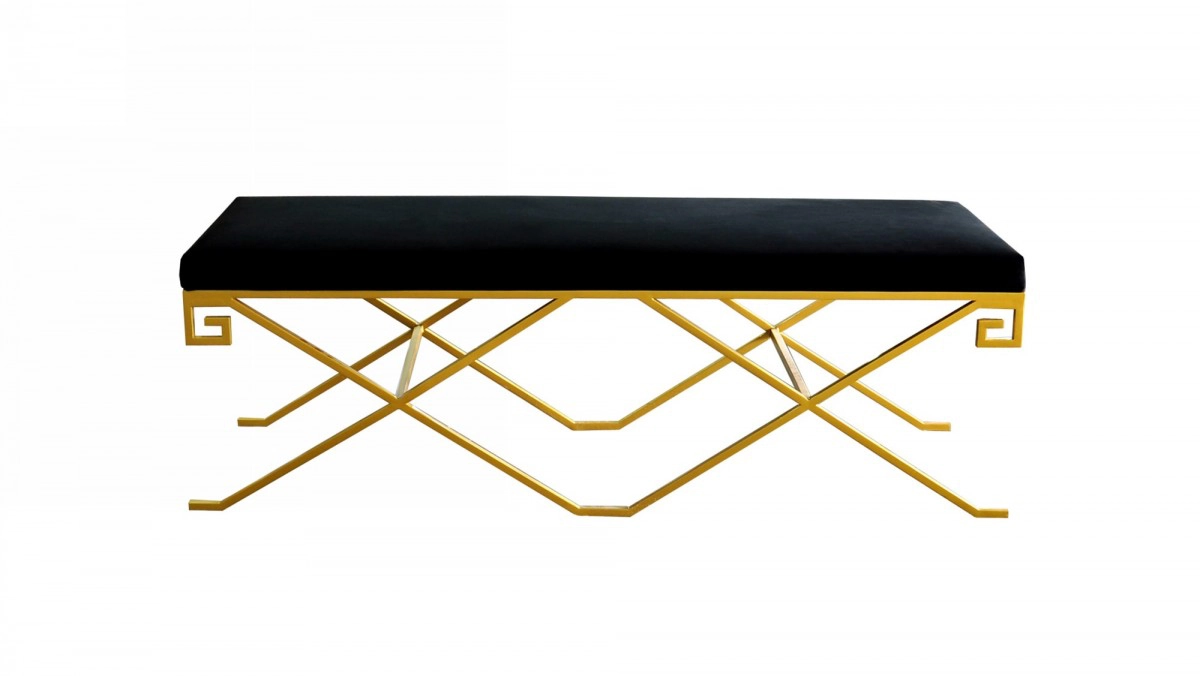 Sullivan - Modern Black Fabric Bench