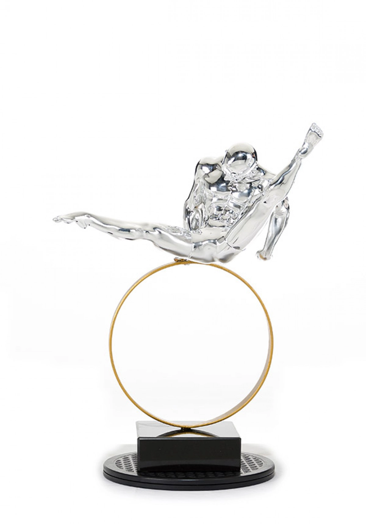 Silver Modern Gymnast-c Sculpture Sz0216