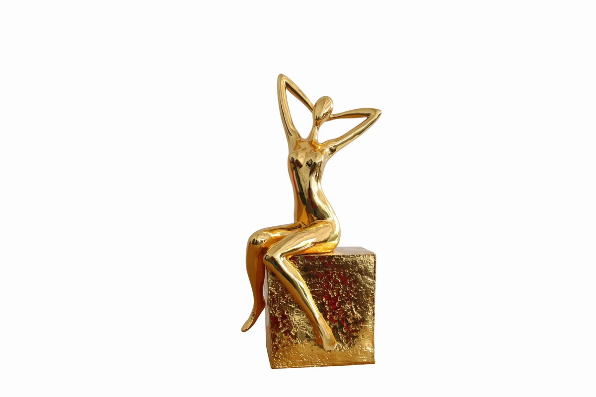 Gold Figure Modern Sculpture