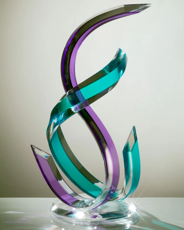 Turquoise & Violet Acrylic Sculpture 27