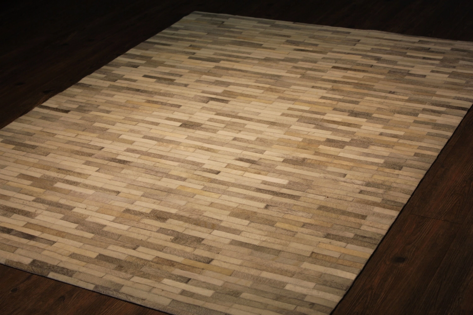 Brown Brick Handmade Leather Patchwork Cowhide 57