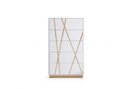 Nixa Modern White & Gold Chest