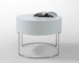 Liv Modern White Lacquer Round Nightstand