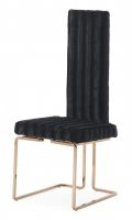 Kingsley Modern Black & Rosegold Dining Chair (set Of 2)