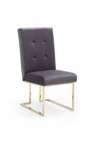 Legend Modern Grey Fabric & Gold Dining Chair (set Of 2)