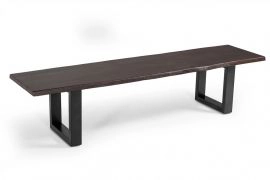 Leon Modern Umber Wood Live Edge Dining Bench