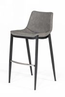 Jane - Modern Grey Eco-leather Bar Stool (set Of 2)
