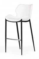 Ithaca - Modern White Leatherette Bar Stool (set Of 2)