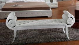 Montecarlo White Leatherette Bench