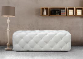 Maria Modern White Eco-leather Bench