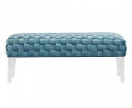 Tracy Modern Blue Velvet Bench