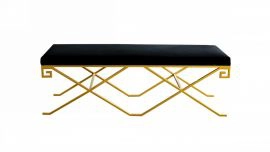 Sullivan - Modern Black Fabric Bench