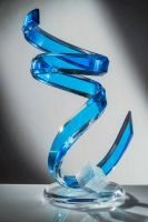 Blue Acrylic Sculpture Tall 28