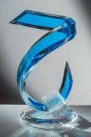 Tall Blue Acrylic Sculpture 18