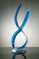 Tall Blue Acrylic Sculpture 40