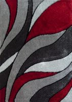 Red Hand Tufted Modern Shag Design 7216057