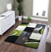 Green Hand Tufted Modern Shag Design 72004057