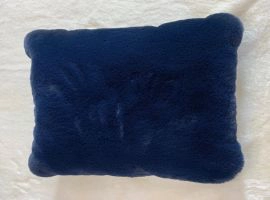 Blue Modern Soft Luxury Faux Fur Pillow