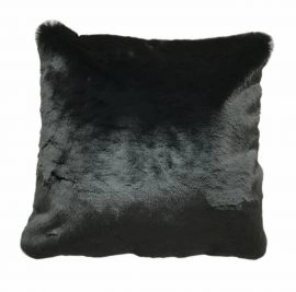 Black Modern Soft Luxury Faux Fur Pillow