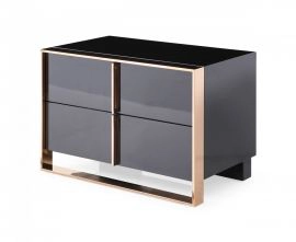 Cartier Modern Black & Rosegold Nightstand