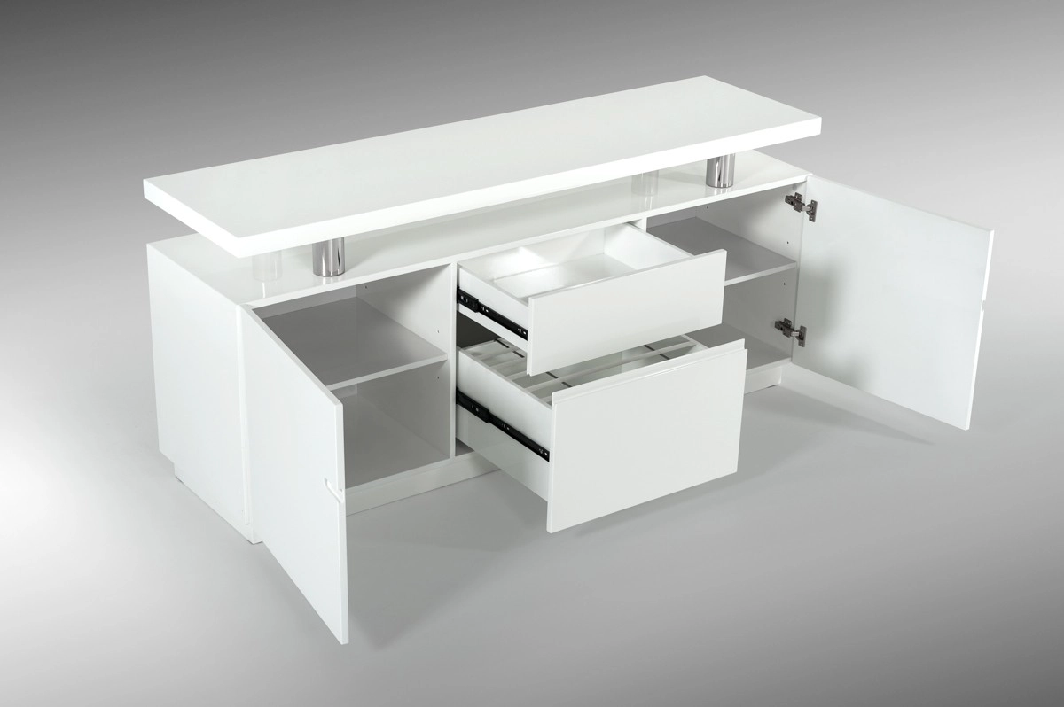 Carrara Modern White Credenza