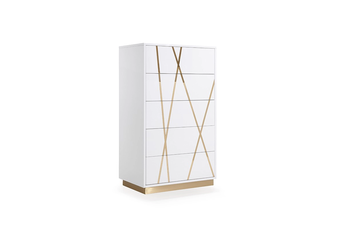 Nixa Modern White & Gold Chest
