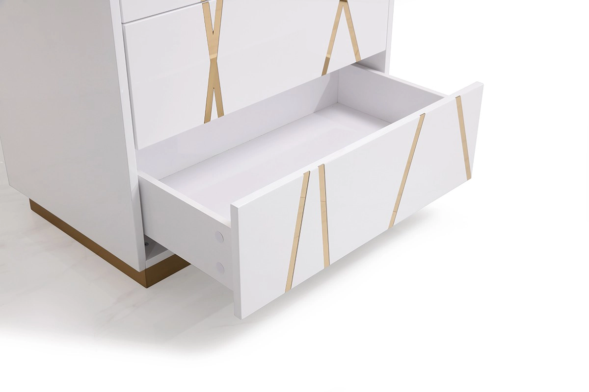Nixa Modern White & Gold Chest