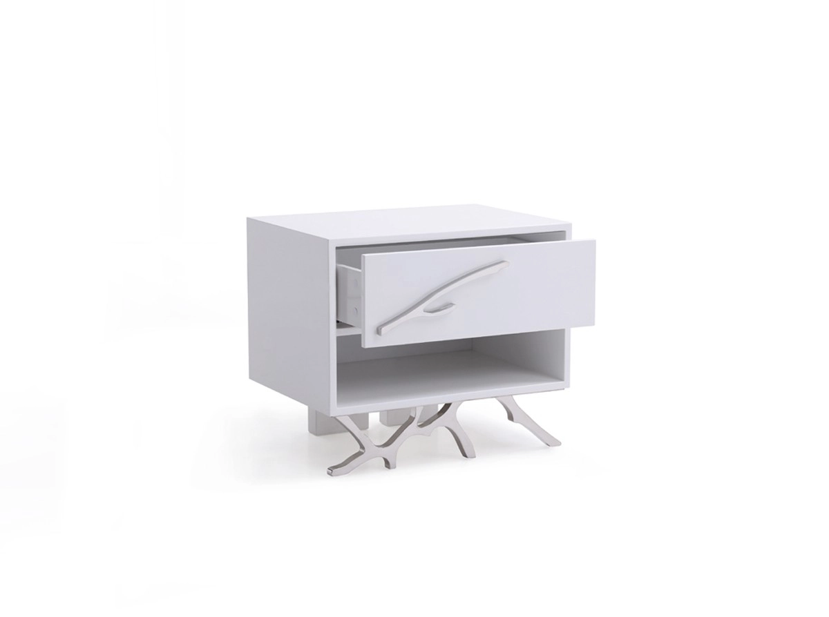 Legend Modern White Nightstand