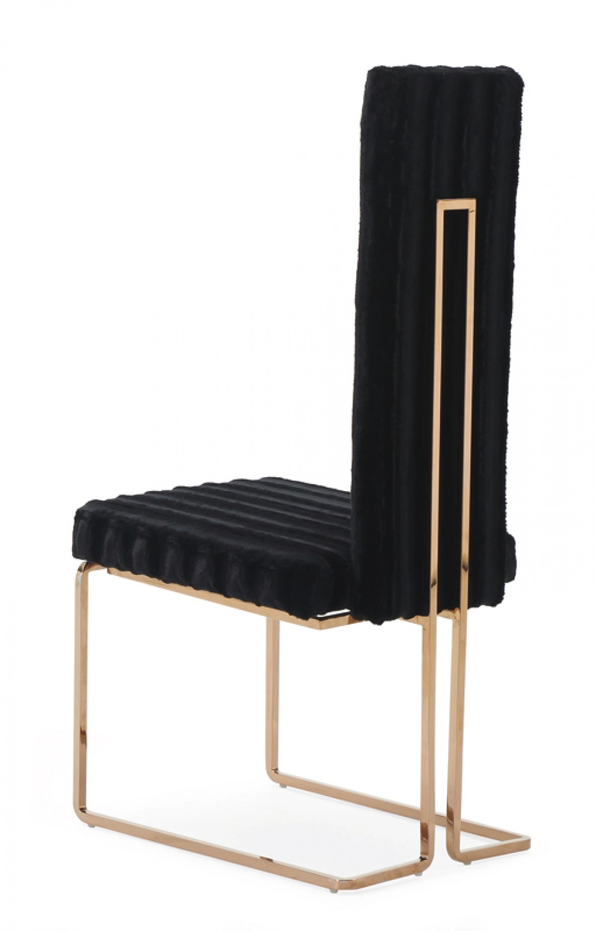 Kingsley Modern Black & Rosegold Dining Chair (set Of 2)