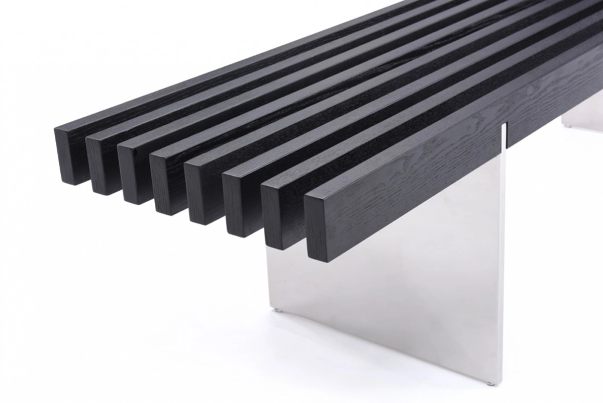 Oxnard Modern Black Ash Dining Bench