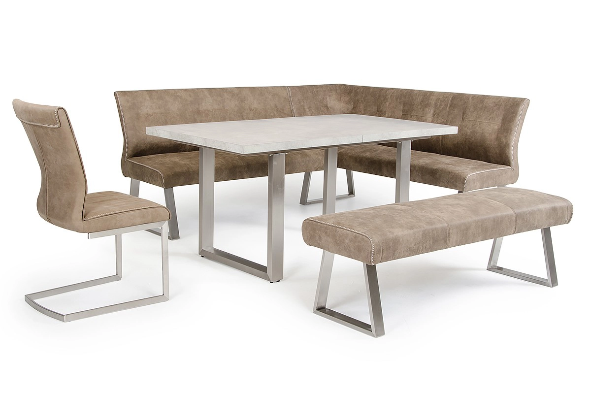 Zane Modern Brown Fabric Dining Bench