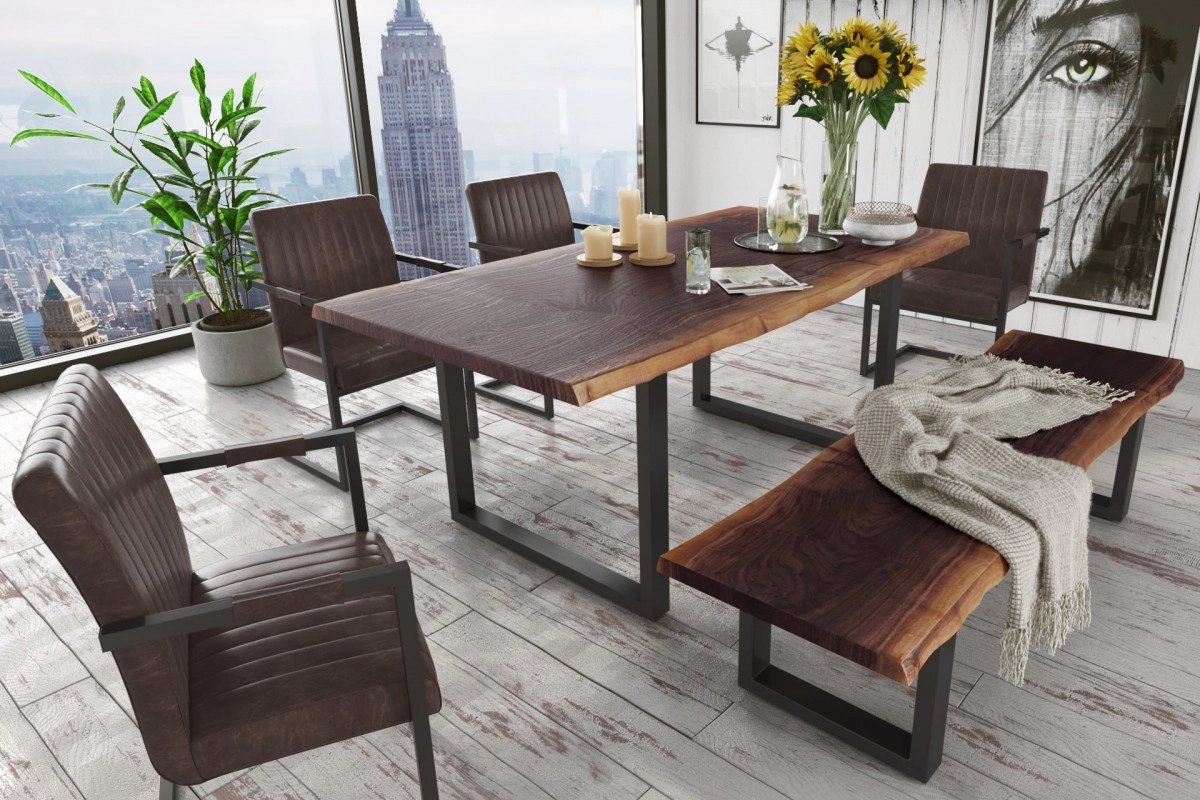 Taylor Modern Live Edge Wood Dining Bench