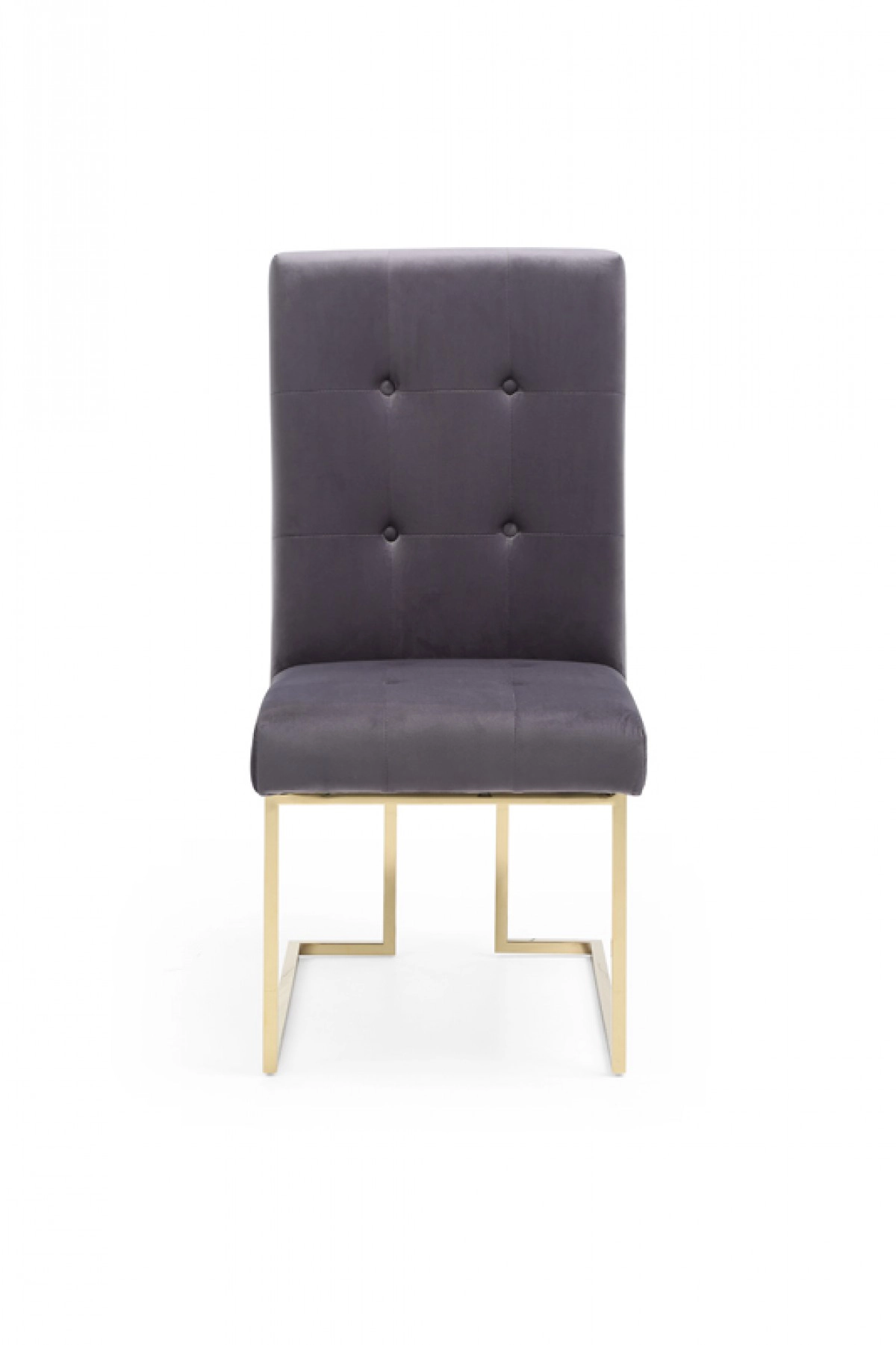 Legend Modern Grey Fabric & Gold Dining Chair (set Of 2)