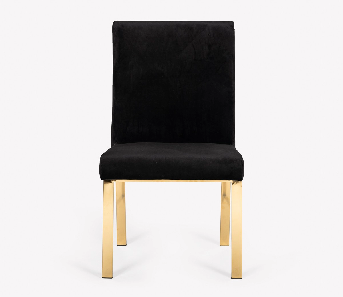 Reba Modern Black Velvet & Gold Dining Chair (set Of 2)