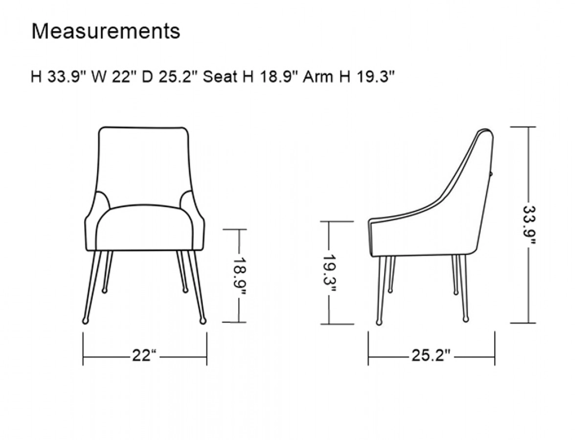 Castana Modern Grey Velvet & Gold Dining Chair (set Of 2)