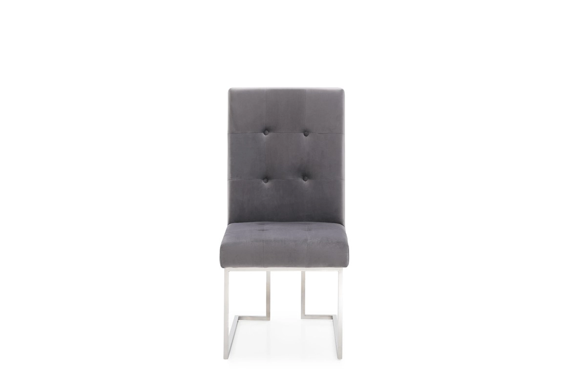 Legend Modern Grey Fabric & Stainless Steel Dining Chair (set Of
