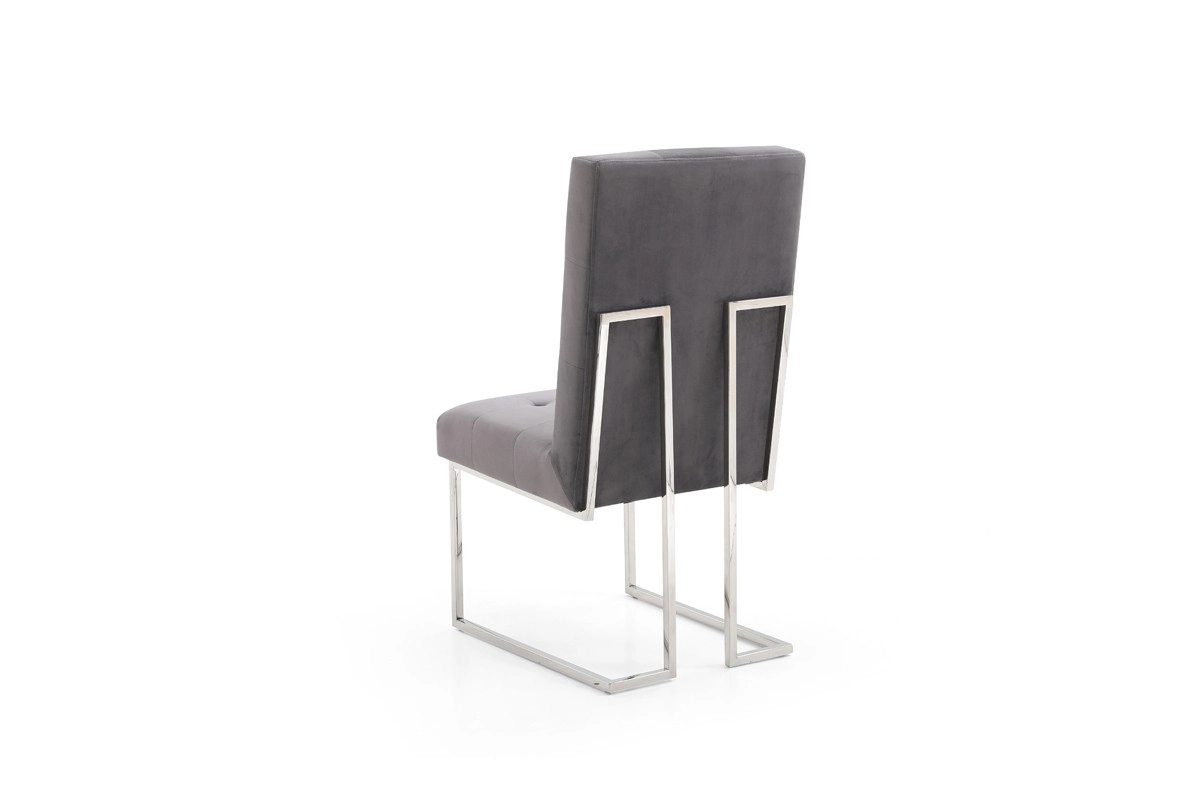 Legend Modern Grey Fabric & Stainless Steel Dining Chair (set Of