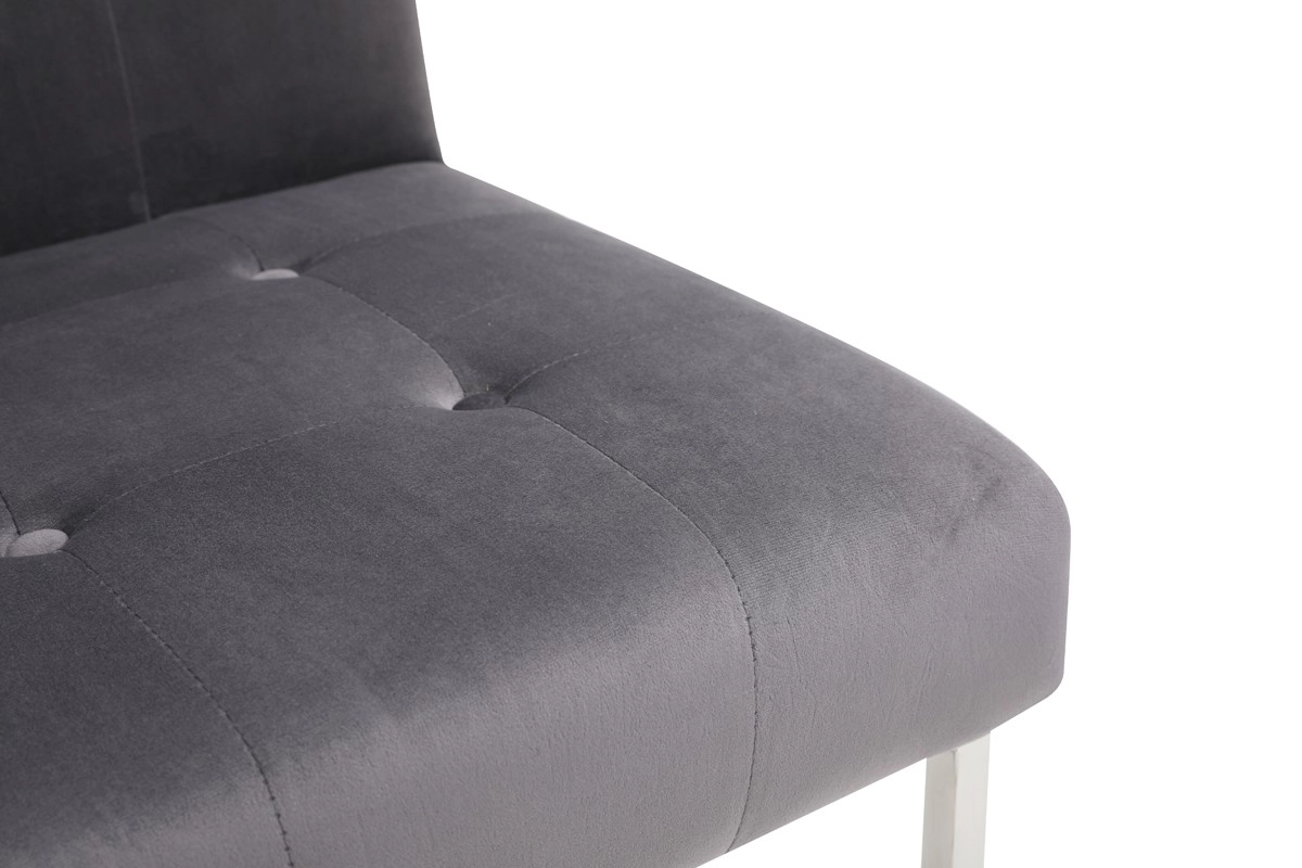 Legend Modern Grey Fabric & Stainless Steel Dining Chair (set Of