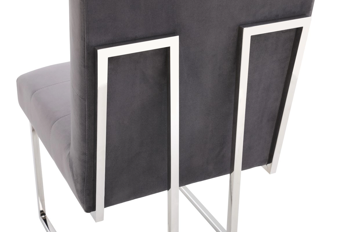 Legend Modern Grey Fabric & Stainless Steel Dining Chair (set Of