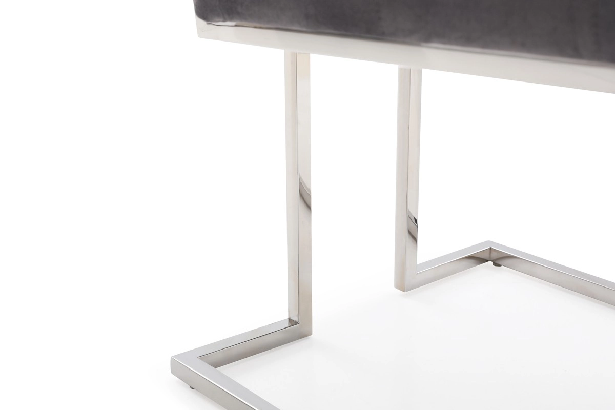Legend Modern Grey Fabric & Stainless Steel Dining Chair (set Of