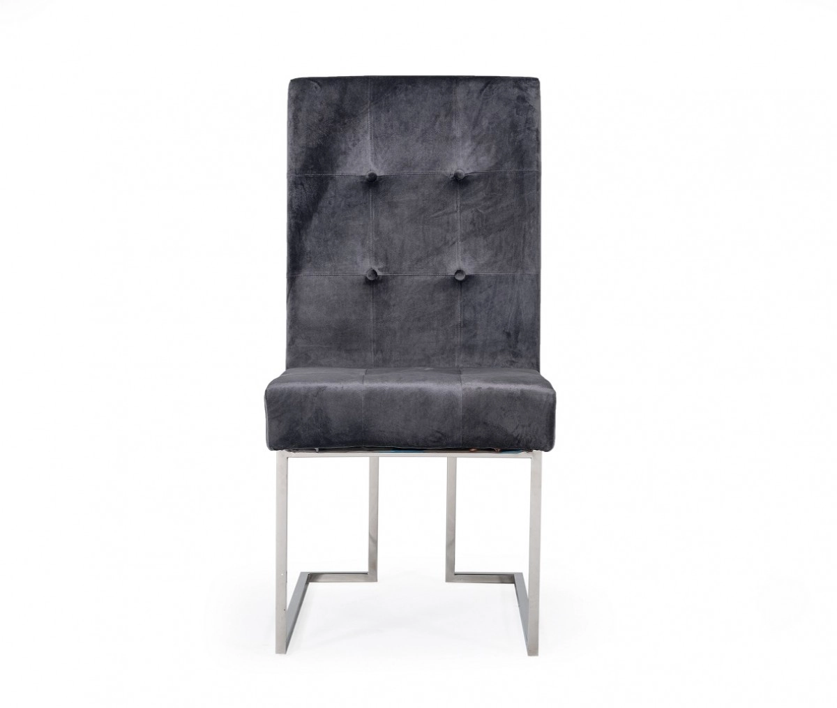 Legend Modern Grey Fabric & Stainless Steel Dining Chair (set Of