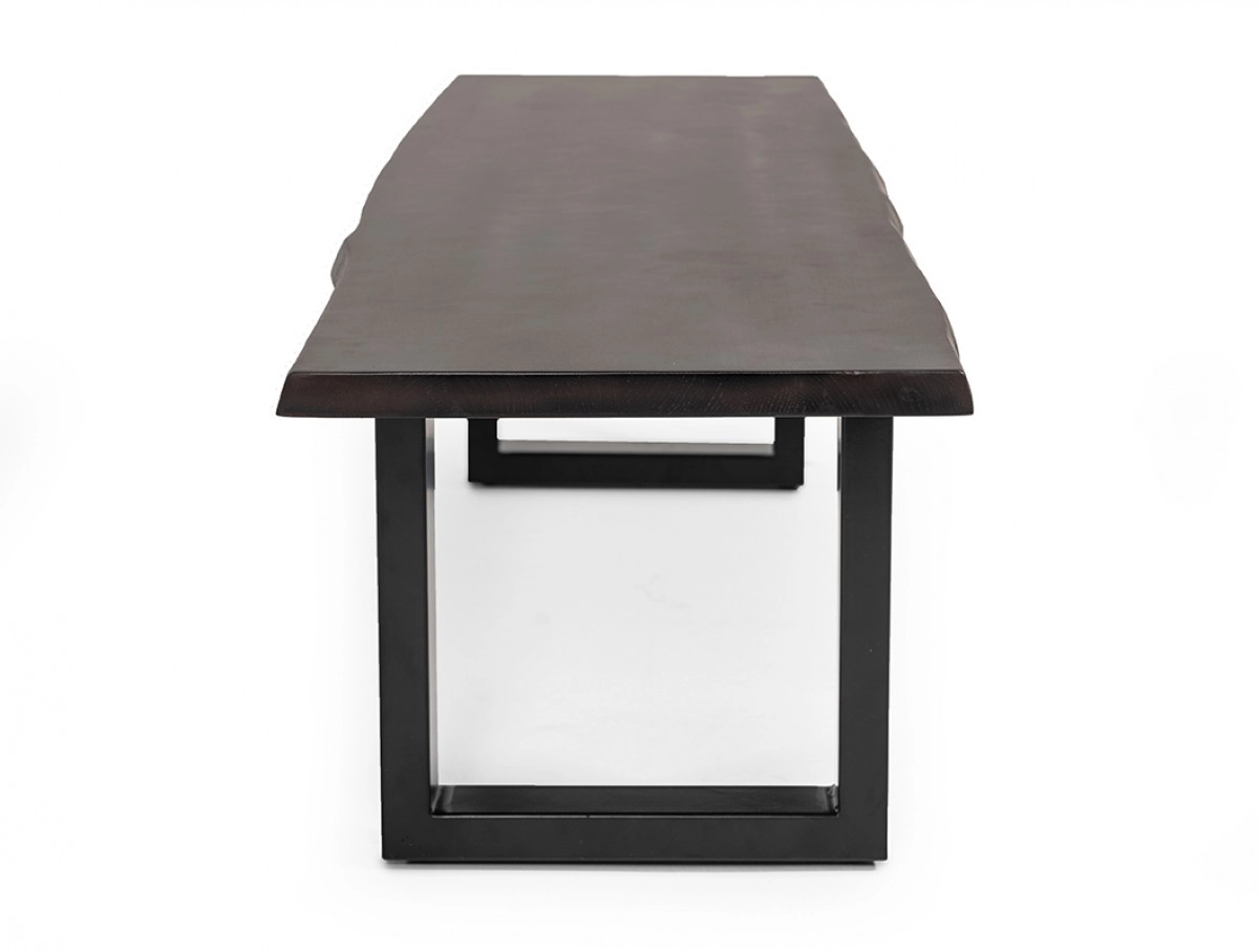 Leon Modern Umber Wood Live Edge Dining Bench