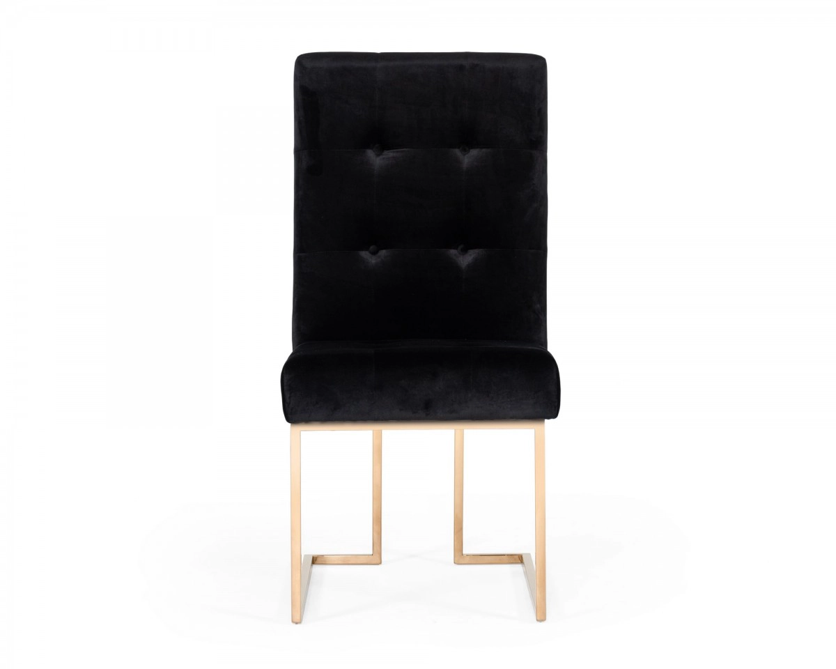 Legend - Modern Black & Rosegold Dining Chair (set Of 2)
