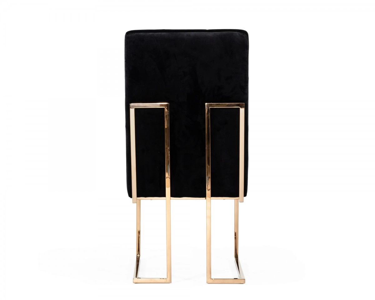 Legend - Modern Black & Rosegold Dining Chair (set Of 2)